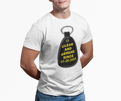 Custom Clean & Serene Since Key Tag Tee