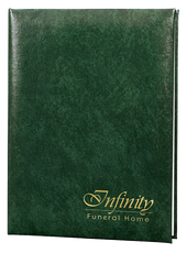Custom Malaga Memorial Guest Book - 6 Ring - STCB100-Green
