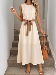 Sleeveless A-Line Midi Dre
