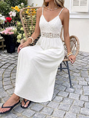 Lace V-Neck Flowy Maxi Dress