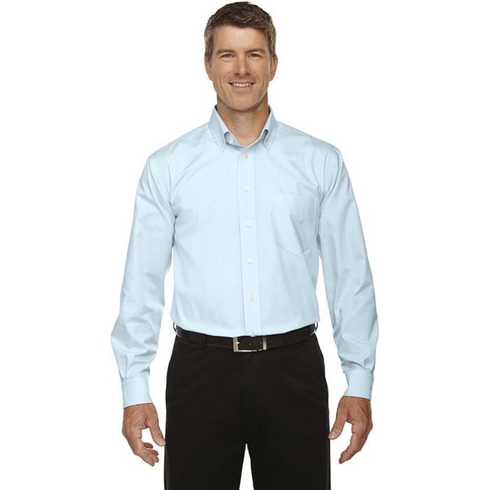 Devon & Jones Men's Crown Oxford Crystal Blue Dress Shirt