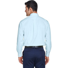 Devon & Jones Men's Crown Oxford Crystal Blue Dress Shirt