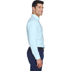 Devon & Jones Men's Crown Oxford Crystal Blue Dress Shirt