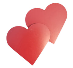 Set of six small red heart-shaped magnets