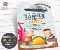 Dragons Love Tacos Birthday Party Invitation