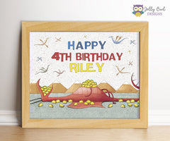 Dragons Love Tacos Birthday Party Sign - Personalized