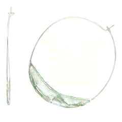 Earrings - Large Paper Bridge Silver Hoops (Cerulean) by Verso