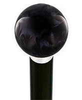 Royal Canes Luscious Black Pearl Round Knob Cane w/ Custom Wood Shaft & Collar