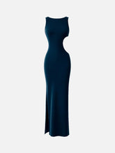 SLOWBURN Eve Dress – lacivert, önden görünüm
