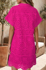 Eyelet Short Sleeve Dress