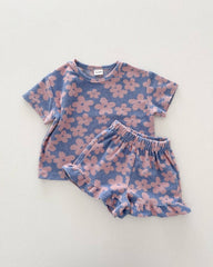 Floral Ruffle Terry Lounge Set
