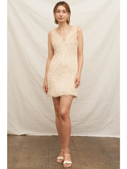 Fluffy Fringe Mini Dress - Madison's Niche