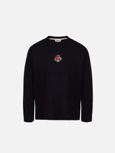 SEVDRUS Fly Card Fitted Long Sleeve Tee - Black – Black, ön görünüm