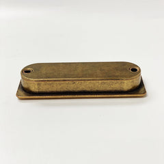 Forme Recessed Cabinet and Closet Pulls in Antique Brass Finish — form, finish and mounting detail