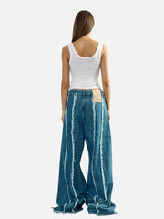 EX DE RUE Fringe Denim Jean III – mavi denim, arka görünüm