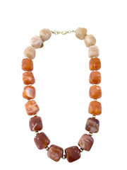 Gemelli - Charlotte Chunky Beaded Necklace- Rust Mix