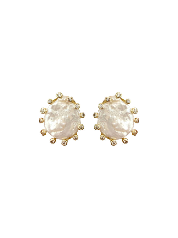 Gemelli - Monet Clear Pearl Stud Earring