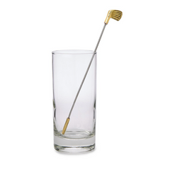 Gold Golf Club Drink Stirrers, Set of 4