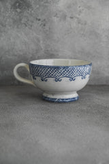 Hand-Painted Round Indigo Ceramic Mug