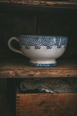 Hand-Painted Round Indigo Ceramic Mug