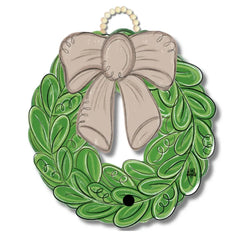 Hanging Door Signs-Mocha Bow Wreath