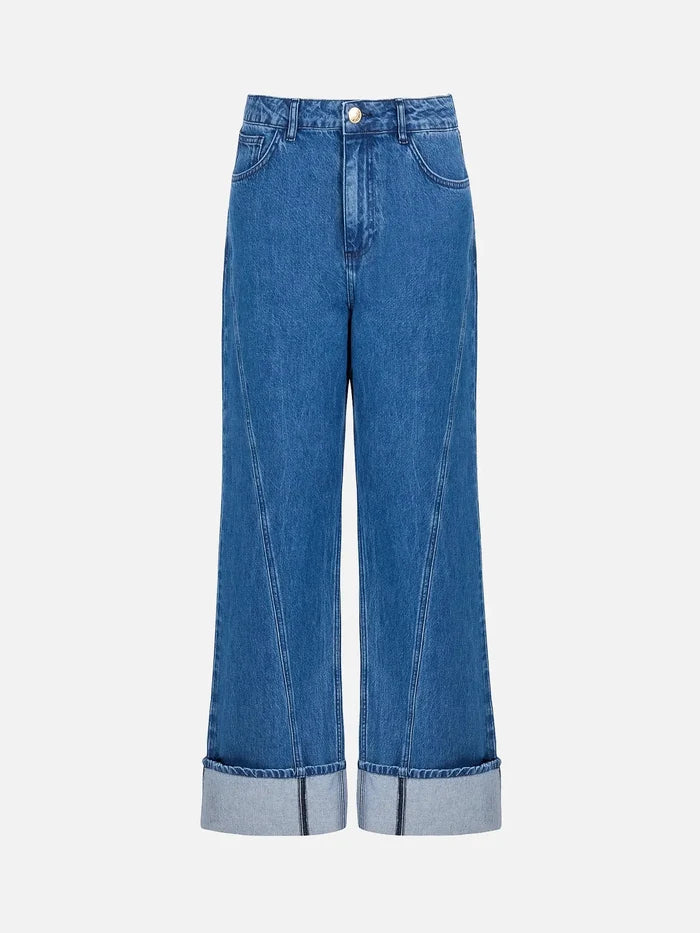 EX DE RUE Haze Kimono Blue Denim Jean I W – Blue Denim, önden görünüm