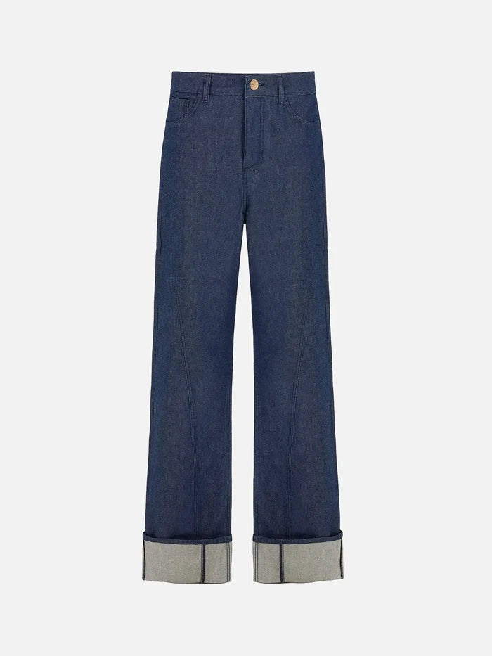 EX DE RUE Haze Kimono Blue Denim Jean II W – blue denim, önden görünüm