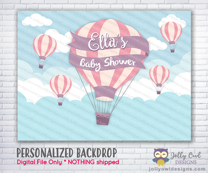 Hot Air Balloon Baby Shower Backdrop