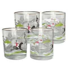 Hunt Scene Bourbon Glass - SOLD INDIVIDUALLY - The Preppy Bunny