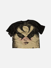 DOOMSTER Kid Tee - Black – siyah, önden görünüm, büyük yüz baskısı
