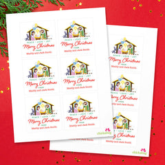 Kids' Nativity Scene Christmas Gift Labels