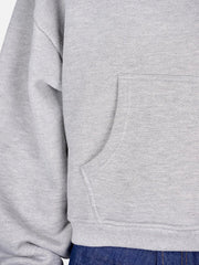 shopi go Kurume Hoodie – Melagne Grey, ön görünüm, cep detayı