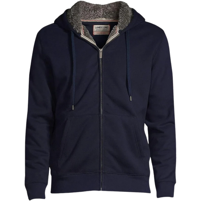 Lands' End Men's Serious Sweats Full Zip Hoodie - Navy