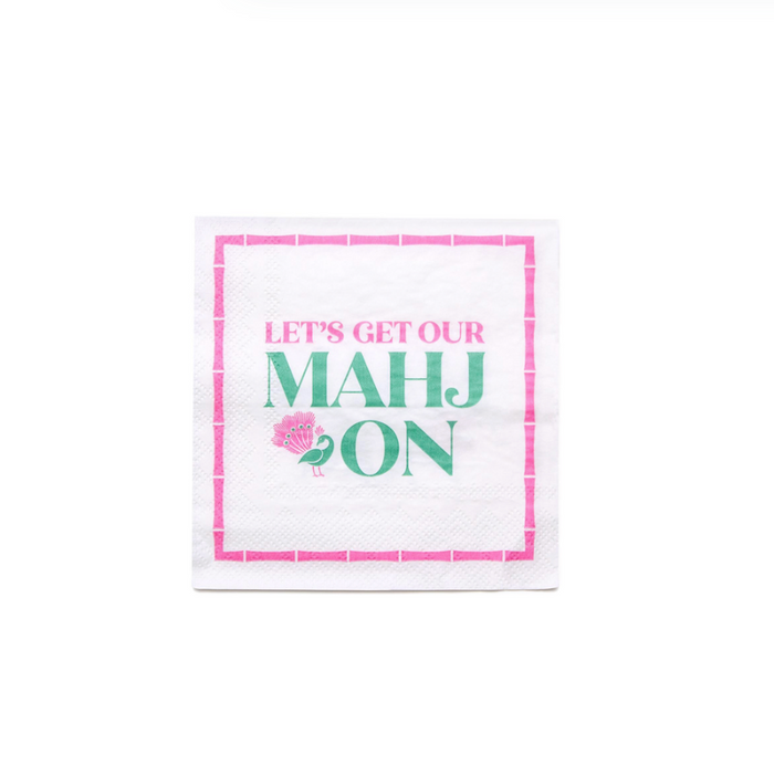 Let's Mahj On 3-Ply Paper Cocktail Napkin