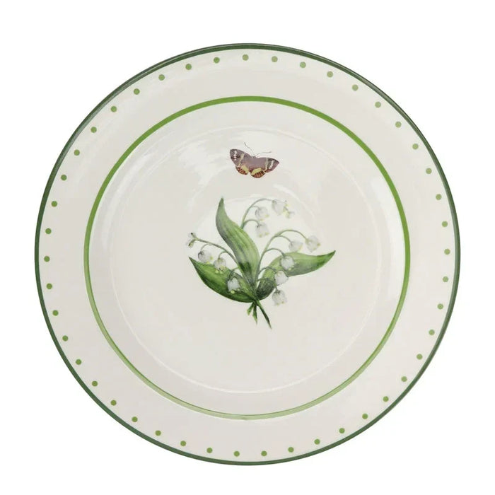 LILY OF THE VALLEY GREEN AND WHITE DINNER PLATE - The Mayfair Hall