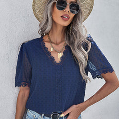 Lilyrhyme™ Sexy Lace V Neck Top