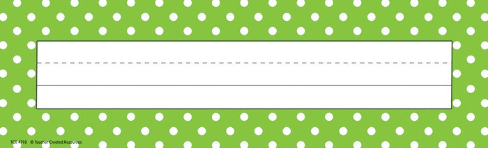 Lime Polka Dots Name Plates