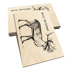 Line Art Reindeer - Holiday - Classic Edge Classic Edge Postcard (5pk // $2.80ea)