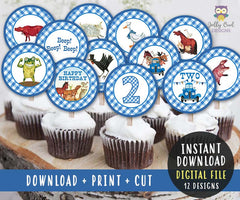 Little Blue Truck Cupcake Toppers | Birthday Party Circles