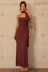 Lunaria Mesh Maxi Dress - Chocolate