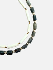 L'ATELIER DES PERLES Maré Blanca Beyaz Jasper ve Hematit Taşlı Kolye - KOLYE