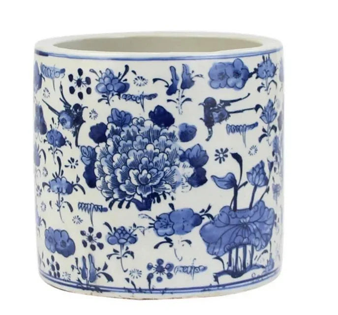 Mid Size Round Floral Planter - The Mayfair Hall