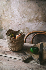 Mini Woven Scallop Basket - Natural