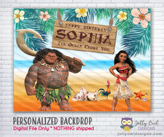 Moana and Maui Party Backdrop