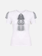CULT FORM Napoleon Short Sleeve Top - White – beyaz, önden görünüm
