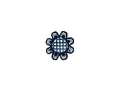 Navy Daisy Coaster, Set of 4