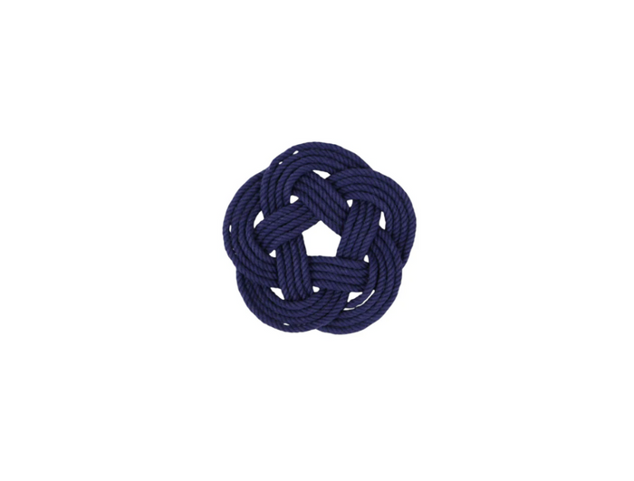 Navy Nautical Knot Coasters, Set of 4
