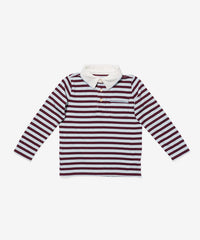 Oso & Me Parker Polo in Burgundy Triple Stripe