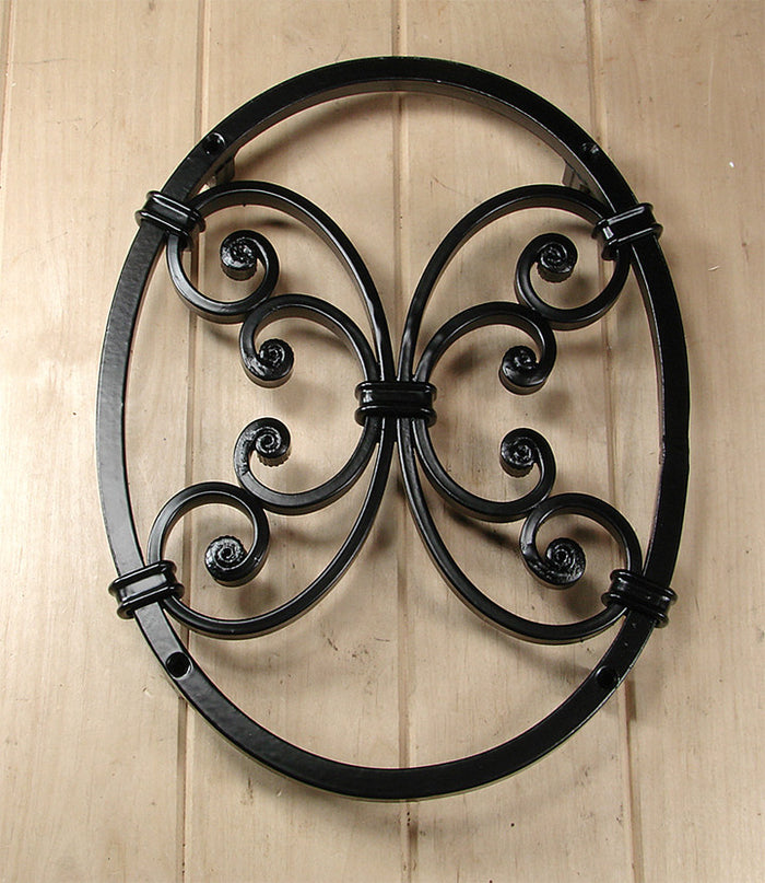 Oval Speakeasy / Window Grille with decorative scroll work - Wild West Hardware