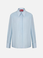 EX DE RUE Oversize Blue Shirt – mavi, önden görünüm